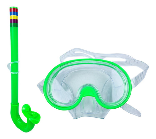 Snorkel + Mascara De Mergulho Kit Infantil Proteção Uv Funs