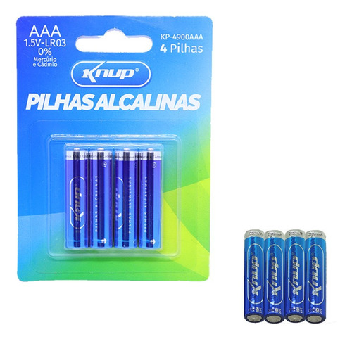 Pilha Alcalina Knup Aaa (blister C/4) Kp-4900aaa