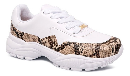 tênis feminino chunky sneaker animal print vizzano