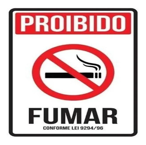 Placa Proibido Fumar Pvc Jai 80 Unidades