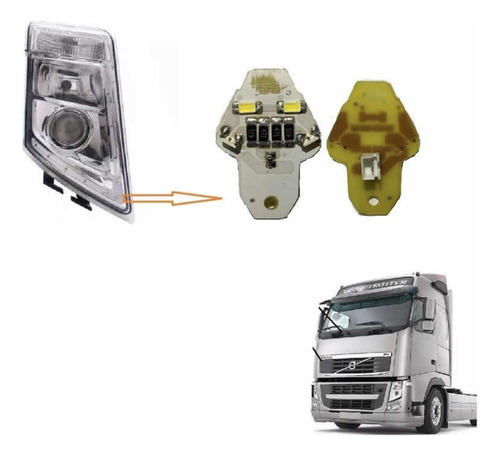 Lâmpada Modulo Placa Led Farol Volvo Fh Fm 2010 - 2014