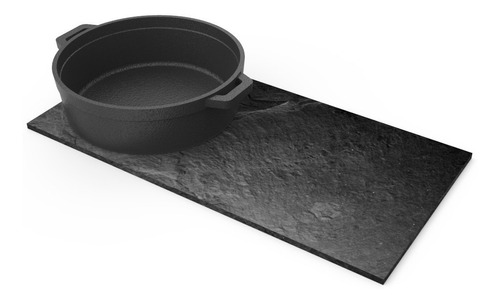 Cazuela De Hierro 14cm + Plato Laja 30x15 Sopa Locro