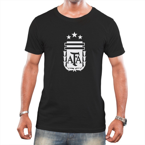 Remera Argentina Campeon Mundial 3 Estrellas Hombre Algodon