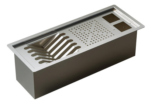 Calha Inox Slim 44x17cm Úmida Pratos Talheres Copos - Ludrio