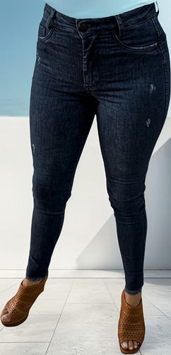 Jean Azul Detalles Gastados Deluxe