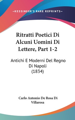 Libro Ritratti Poetici Di Alcuni Uomini Di Lettere, Part ...