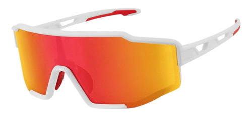 Óculos De Ciclismo Rockbros White Red Polarized Mtb Speed