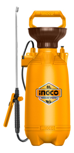 Pulverizador Fumigador Manual Ingco Hspp30802 8lt Cor Laranja Claro