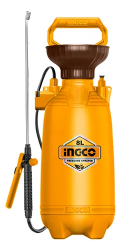 Pulverizador Fumigador 8lt Manual Ingco Hspp30802 Color Nara Naranja Claro