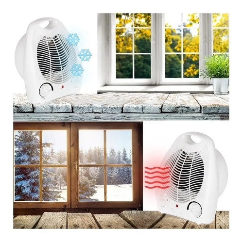 Imagen 8 de 10 de Calefactor Eléctrico Caloventor Portátil Kanji Blanco 220v