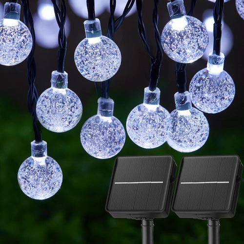 Luces de navidad y decorativas AUXTOO China 12m 12m de largo 3V - blanco frío con cable negro