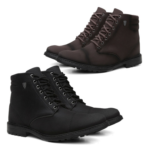 Combo 2 Pares Coturno Masculino Preto Na Promoção Oferta