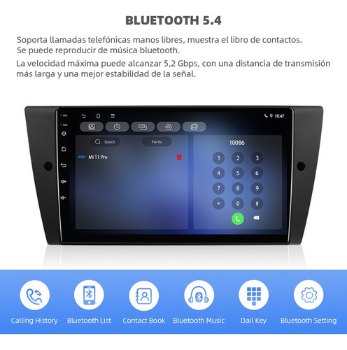 Estéreo 4+64g 4k Para Bmw Serie 3 E90 E91 E92 E93 2006-2012
