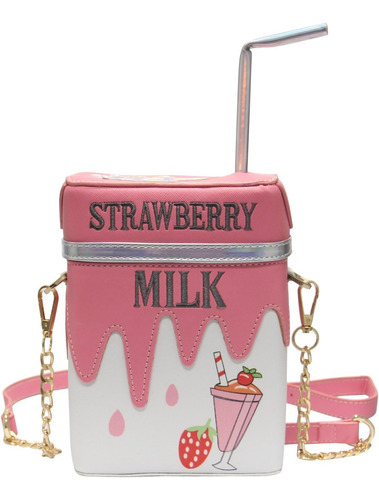 Bolso Bandolera Lui Sui Cute Strawberry Milk Box Teléfo