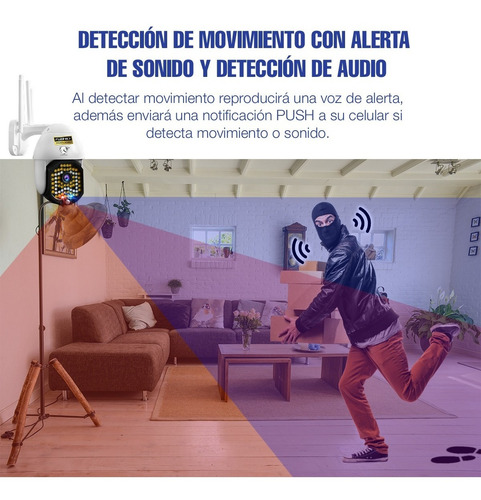 Imagen 5 de 10 de Camara Wifi Domo Ip Ultra Fhd Exterior Nube Video Seguridad