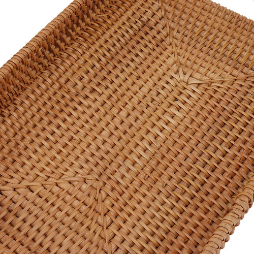 Para Cesta Para Servir Con Asas, Rectangular De Ratán,