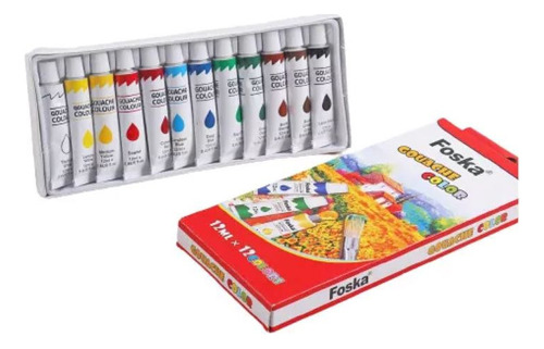 Paquete De Pintura Gouache Set De 12 Colores 