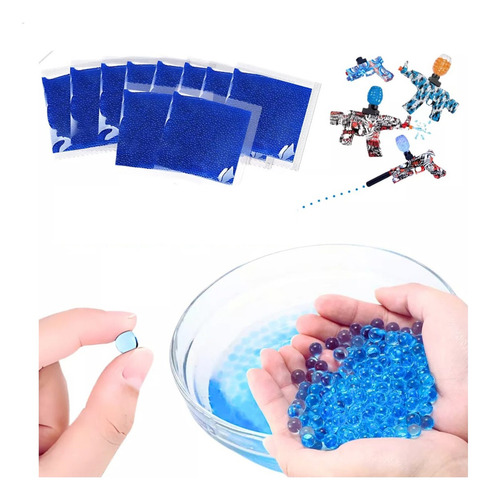 Munição Bolinhas Gel Airsoft 5.000 Mil Bolas Azul 7-8mm Arma