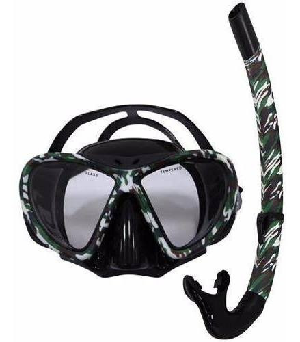 Kit Snorkel Mascara Y Respirador Camuflado Ntk Golfo