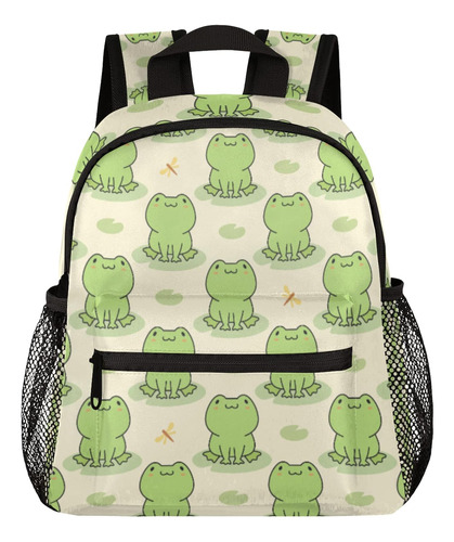 Linda Mochila Infantil De Rana Verde Para Niños Y Niñas, Div