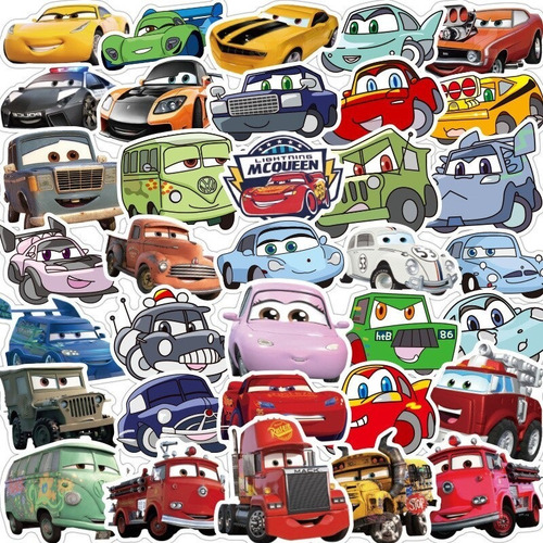 Imagen 4 de 4 de Cars - Set De 50 Stickers / Calcomanías / Pegatinas