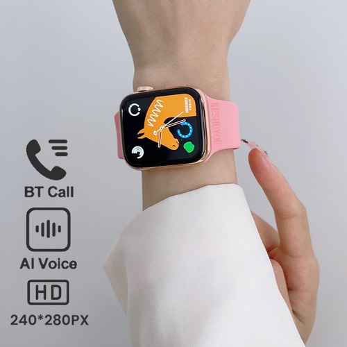 Reloj Inteligente Watch 8 Max 1.85 Bluetooth Nfc Rosa