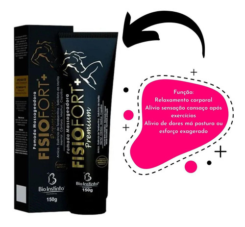 Kit Pomada Massageadora Fisiofort +premiun Bio Instinto 12u