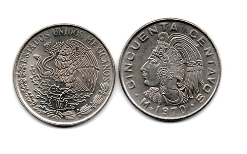 Mexico Moneda 50 Centavos Año 1970 Km#452