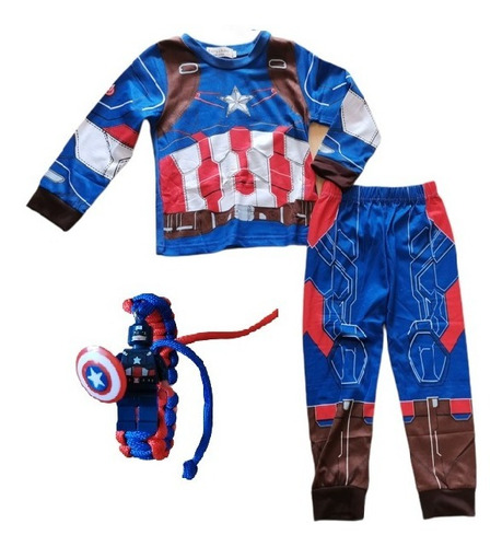 Pijama Niños Y Niñas Anime Marvel Avengers + Pulsera Lego's