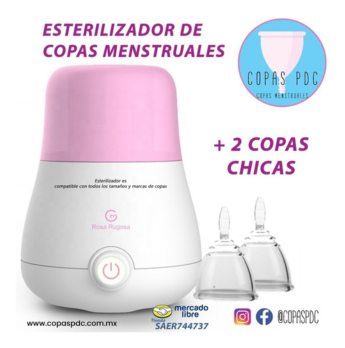 Esterilizador De Copas Menstruales + 2 Copa Menstruales (chica Y Grande)