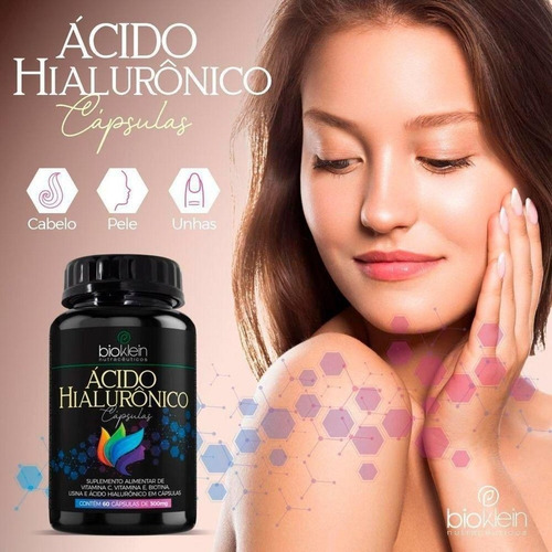 Ácido Hialurônico 150mg 60 Cáps C/ Vit C E Bioklein
