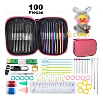 Comprar Kit De Agujas Y Accesorios Para Tejer A Crochet 100 Piezas Color Rosado