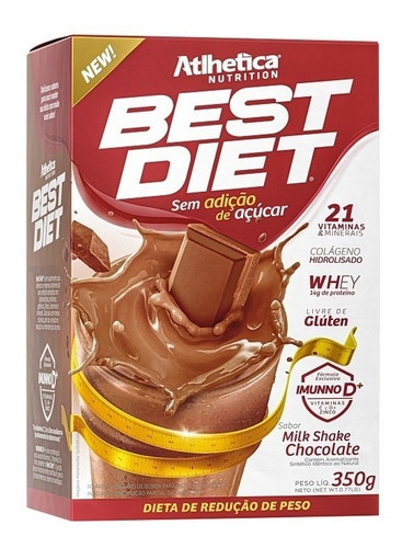 Best Diet 350g Atlhetica - Shake Substituto Com Colágeno