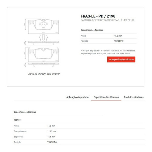 Pastilha Freio Traseira Fras-le Bmw 318i 13 14 15 F30