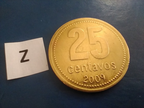 Moneda Antigua De 25 Centavos De Peso Argentina De Año 2009