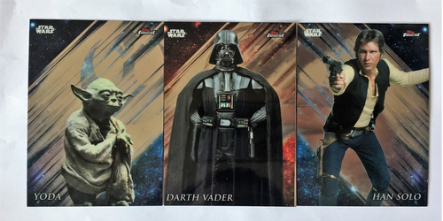 Set De 3 Tarjetas De Star Wars Yoda, Darth Vader Y Han Solo