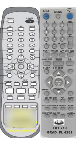 Controle Gradiente Tv Plasma Pl 4281 Fbt 710