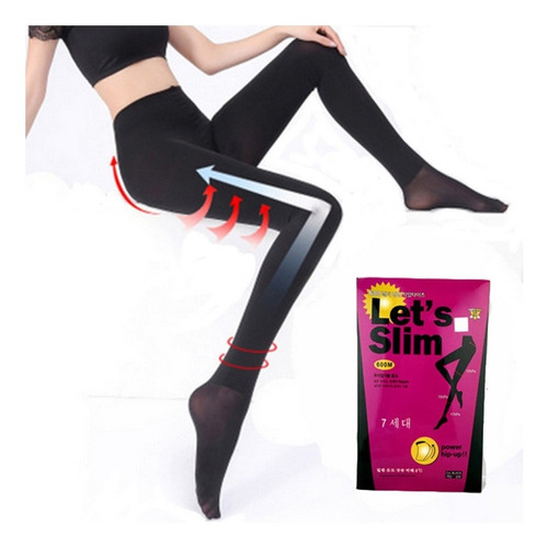 Medias Altas Leggins Panti A Presión Let's Slim 200m Negro