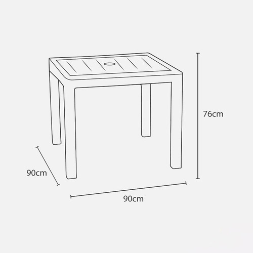 Imagen 5 de 6 de Mesa Rattan Desarmable Cuadrada + 4 Sillas 90 X 90 Cm
