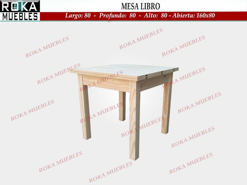 Imagen 1 de 4 de Mesa Extensible Libro 80x80 A 160x80 Roka