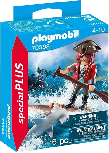Imagen 1 de 6 de Playmobil Pirata Con Tiburon Martillo Special Plus 70598 Ed