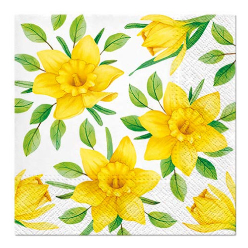 Narcisos En Flor Servilletas De Papel De Cóctel 40pcs Flor.