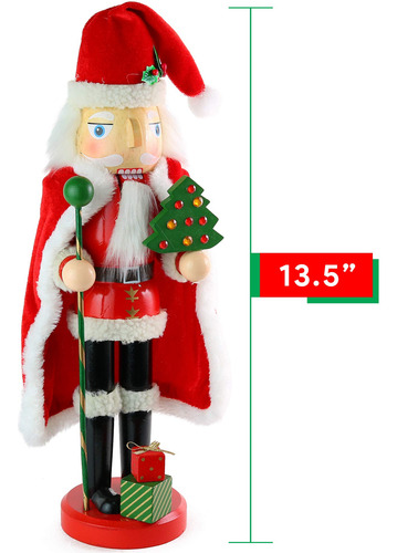 Cascanueces De Navidad Figura De Papá Noel Decoración 34 Cm