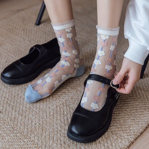 Calcetines Transparentes Para Mujer, Calcetines De Verano