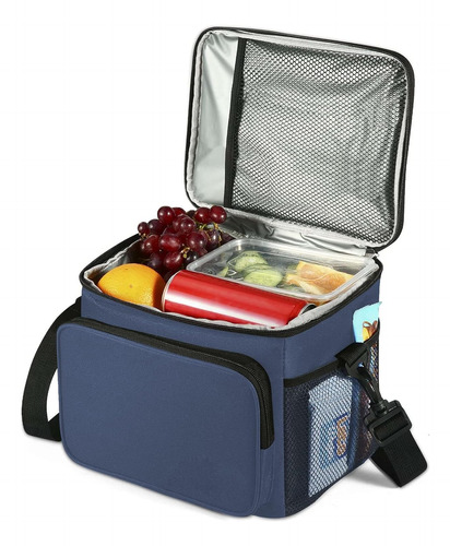 Hielera Pequeña 6 Latas Lonche Termica Reutilizable Azul
