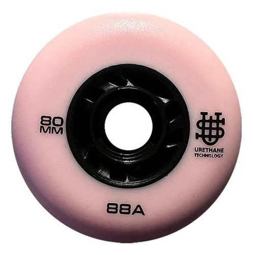 Set De 8 Ruedas Para Patines 80mm Black Color Ligth Pink