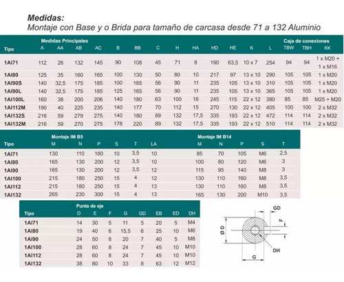 Imagen 5 de 8 de Motor Trifasico Czerweny 1al80 2-2 1.5 Hp 2 Polos 3000 Rpm