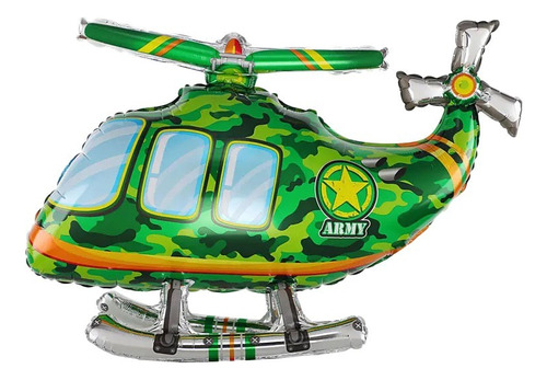 Globo Metálico Decoración Modelo Helicoptero 
