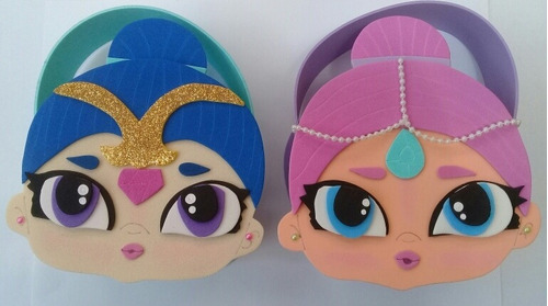 Dulcero Shimmer & Shine En Goma Eva X 3 Unidades.