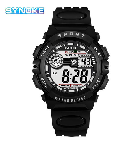 Relógio digital esportivo eletrônico à prova d'água Synoke Black Bezel Color